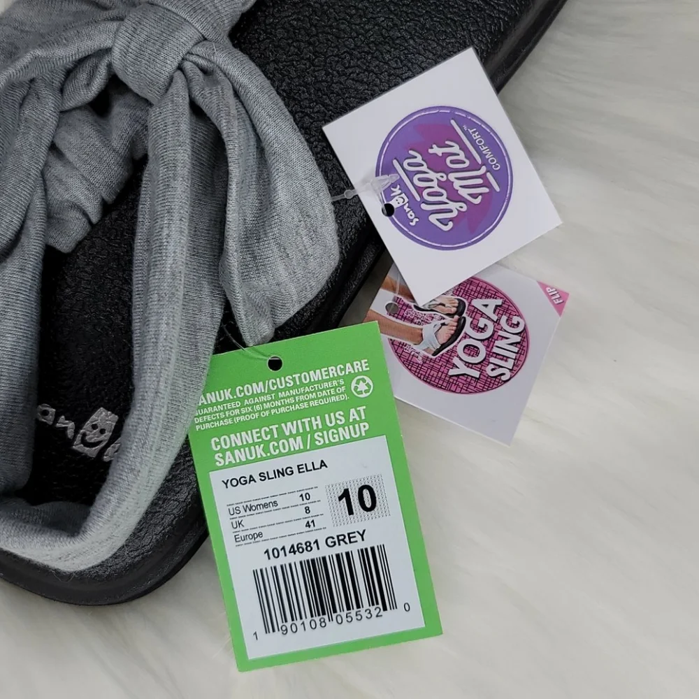 Sanuk Yoga Sling Ella Sandals Gray & Black